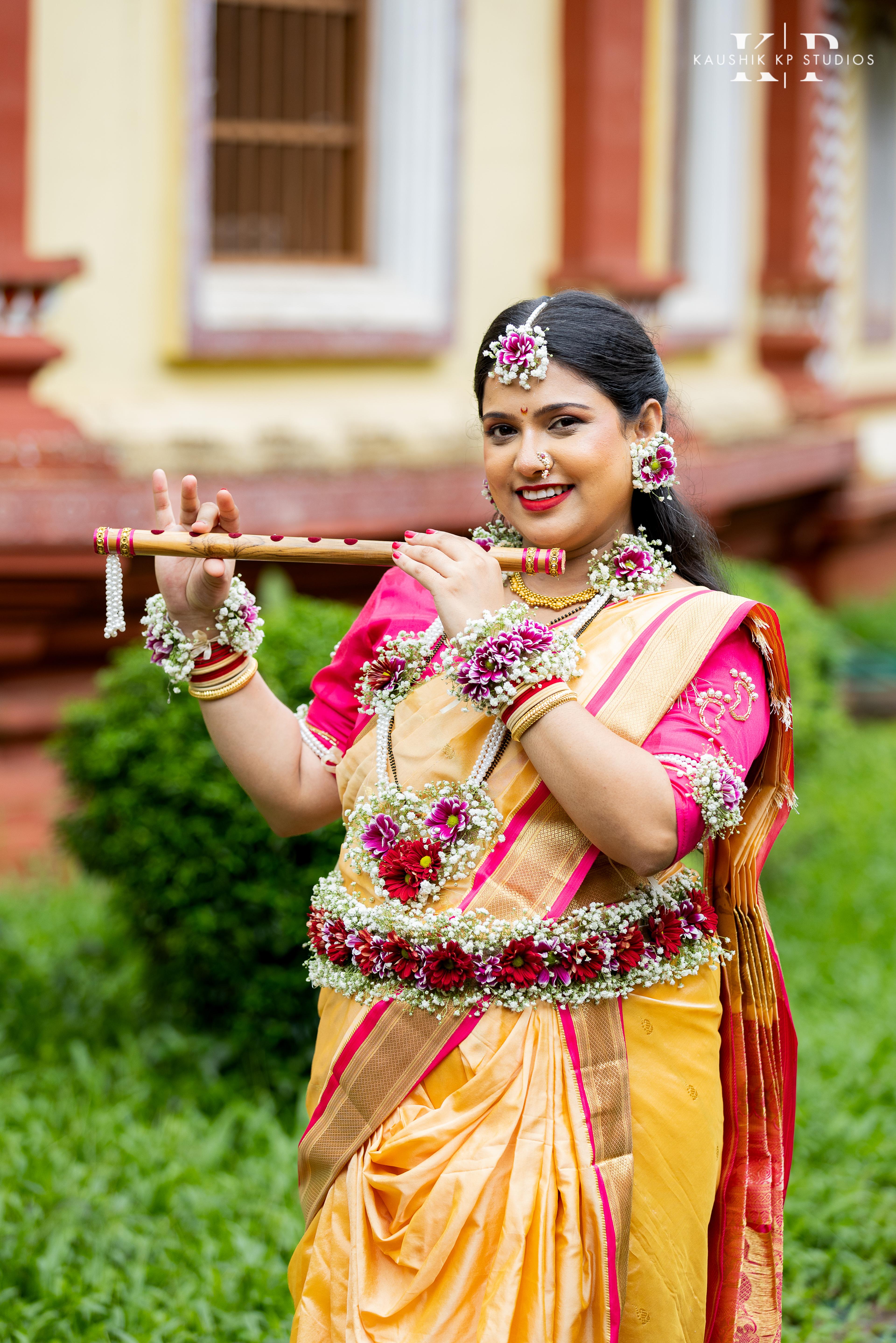 Classic bridal makeup in warm tones